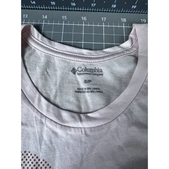 Columbia Women's Daisy Days Graphic Tank Top Sz S Orange & Cream Activewear - Picture 4 of 7